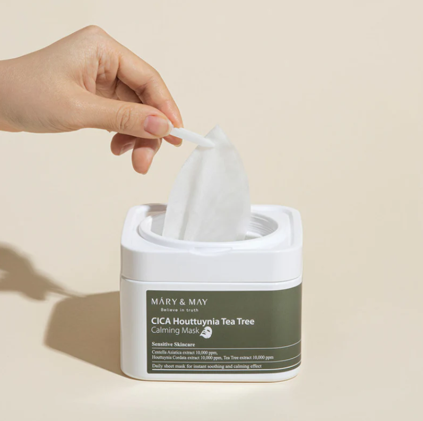 Mary & May - CICA Houttuynia Tea Tree Calming Mask Sheets (30 Folhas)