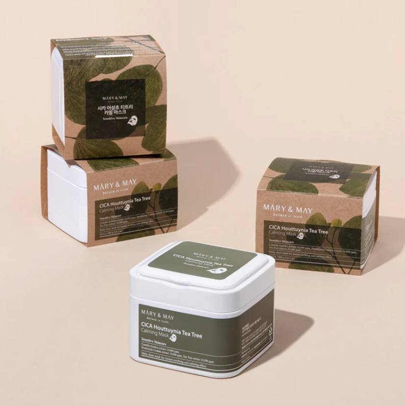Mary & May - CICA Houttuynia Tea Tree Calming Mask Sheets (30 Folhas)