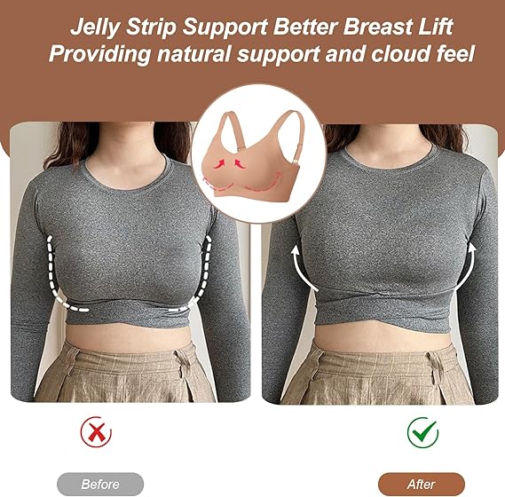SEAMLESS JELLY BRA FULL COVERAGE PUSH UP NO UNDERWIRE BRA - LUNA